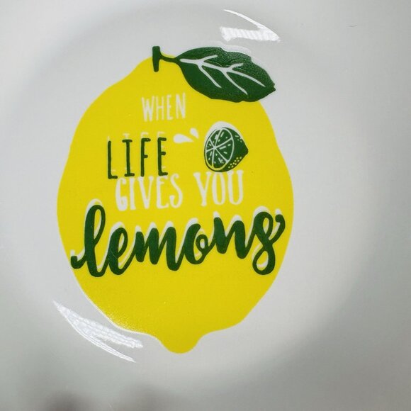 Old East Main WHEN LIFE GIVES YOU LEMONS White Ceramic Salad Plates Set Of 6 NEW - Picture 16 of 16